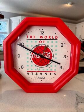 🥤 1986 Coca Cola Red Octagonal Wall Clock - The World of Atlanta
